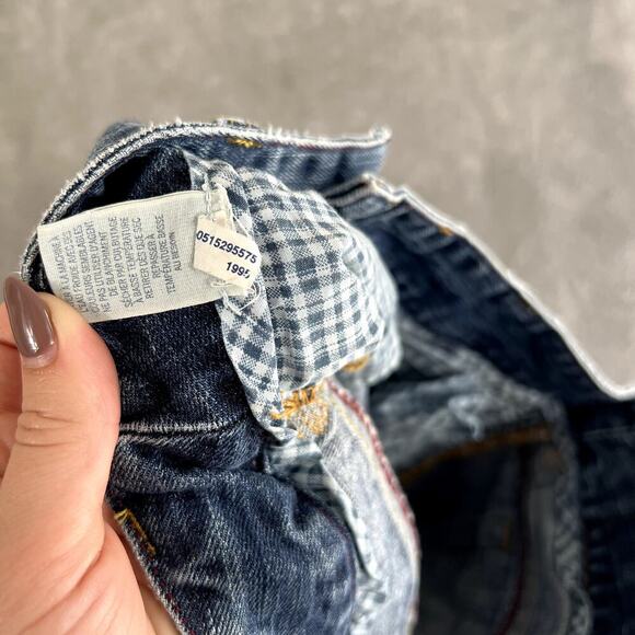 Vintage Y2K American Eagle Micro Denim Mini Skirt Women's 0 Distressed Grunge - Picture 11 of 11